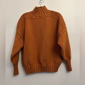 Lulu’s orange mock neck heavy sweater oversized XS